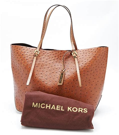 michael kors brown ostrich bag|Michael Kors ostrich handbag.